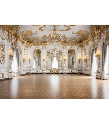 Amazon.com : TTQYFNM 20x10ft Luxury Palace Backdrop White Golden